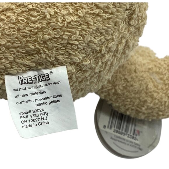Prestige Belly Flops Plumpo Beige Bear Terry Plush Bunny Slipper Stuffed Animal - Picture 6 of 10